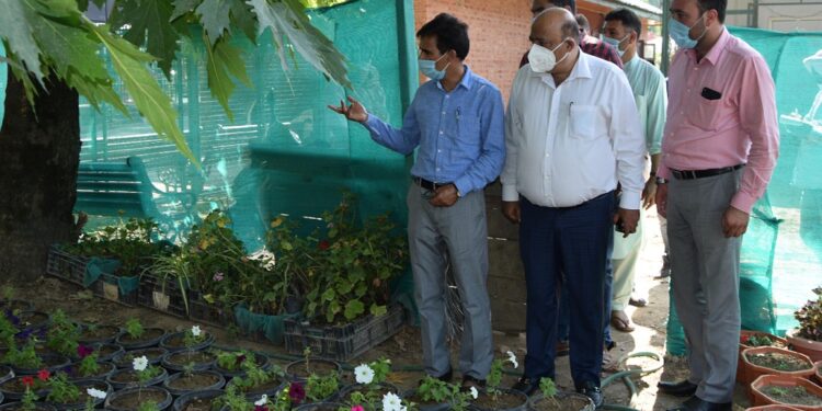 Commissioner Secretary Floriculture inspects development works on Hi-tech Park Polo view Srinagar