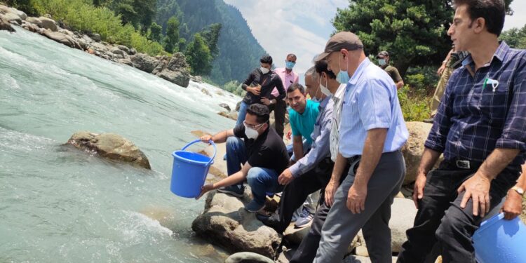 DDC Anantnag kick-starts Rainbow Trout Seed stocking in Pahalgam