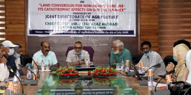 Workshop on “land conversion for non agricultural use and its effect on our sustenance” held in Srinagar
