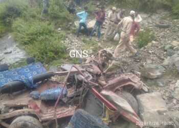 Woman killed, 3 persons injured as vehicle falls into gorge in Poonch