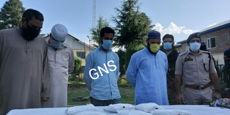 6kgs cocaine worth crores recovered in Baramulla, 4 persons held