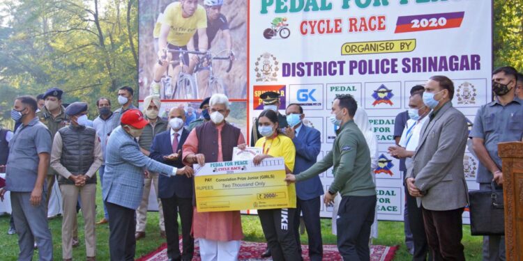 Lt Governor joins youth in “Pedal for Peace” event