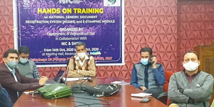 Hands on Training on National Generic Document Registration System, e-stamping begins at Srinagar
