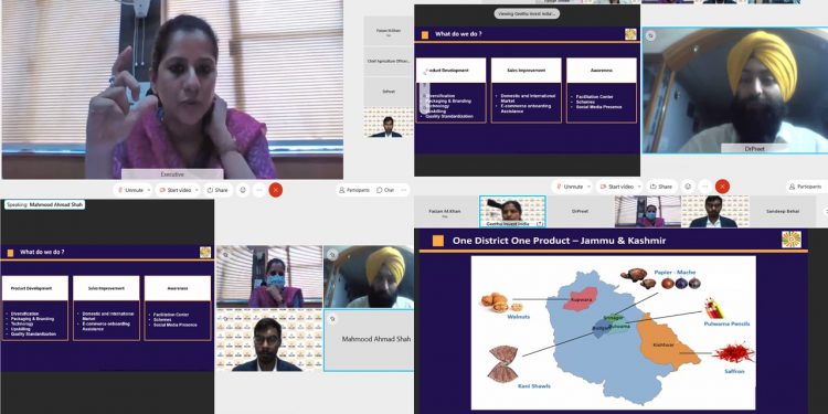 J&K’s Export Cell & Invest India conducts virtual workshop on “One District One Product” for products from J&K