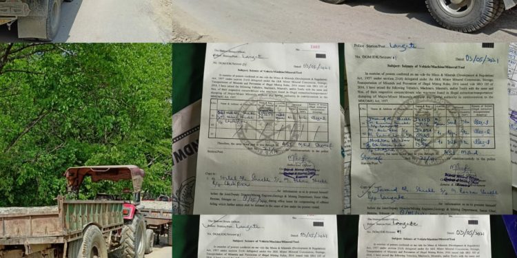 10 vehicles seized  for illegal extraction of minor minerals