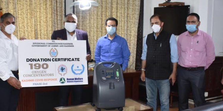 Divisional Administration Kashmir receives 190 Oxygen Concentrators