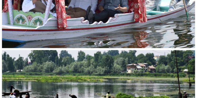 On WED, Div Com takes Shikara ride from Nigeen- Khushalsar via Nallah Amir Khan