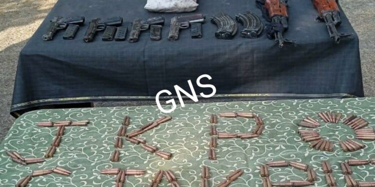 2 AK-47 Rifles, 4 Pistols Recovered; ‘OGW’ Apprehended in Kupwara
