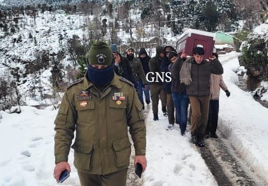 Locals, Police Carry Body On Shoulders After Remaining Stuck For Hours Amid Snowfall In Poonch