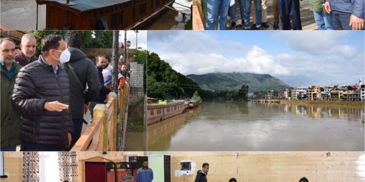 Advisor Bhatnagar visits Flood Control Room Ram Munshi Bagh, assesses flood situation across J&K