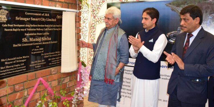 Lt Governor lays foundation stone of various projects under Srinagar Smart
