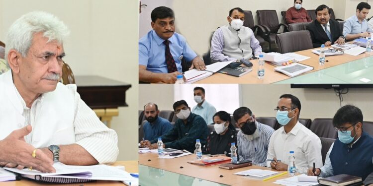 Lt Governor reviews the status of ongoing projects of Housing & Urban Development Department