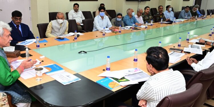 Lt Governor chairs high level meeting to review progress of mega road projects in J&K