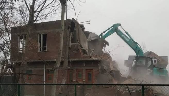 JeM Militant’s House Demolished, 1 Kanal Illegally Occupied Land Retrieved: Police