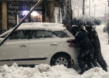 Snowfall Brings Normal Life To Halt In Kashmir