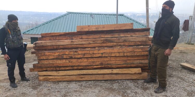 Illicit timber seized, case registered in Handwara