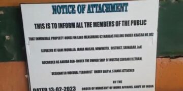 NIA Attaches Al-Umar Chief Mushtaq ‘Latram’s’ House In Nowhatta Srinagar