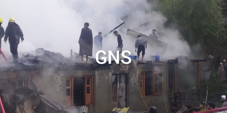2 residential houses damaged in fire mishap in Baramulla village