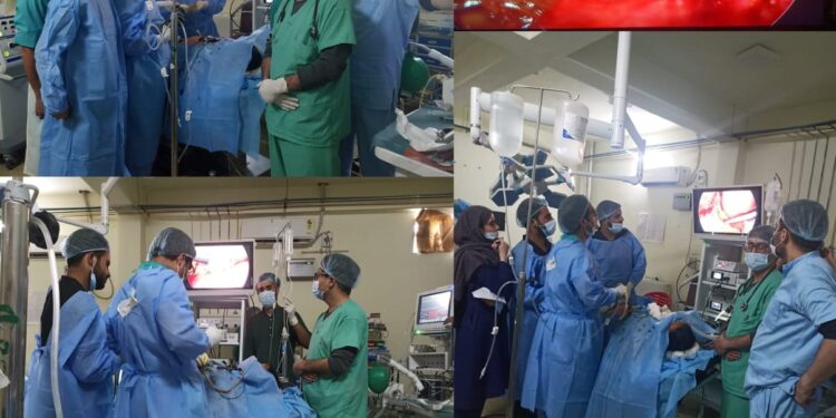 Laparoscopic enucleation of hydatid cyst of liver performed at district hospital shopian