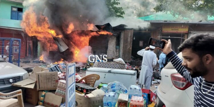 Five shops damaged in fire incident in Mahore Reasi