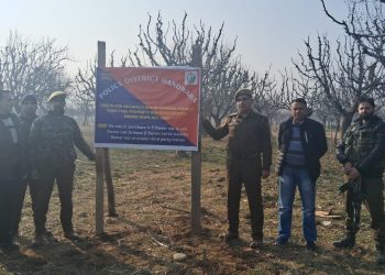 Authorities Seize Over 5 Kanals of Orchards Belonging To ‘Notorious Drug Peddler’ in Mawer Handwara