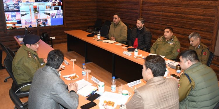 IGP Kashmir, Div Com Co-chair VC Meeting of DCs & SSPs