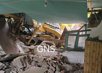 School Building Damaged As Unmanned JCB Rolls Into Classrooms In Uri’s Churanda